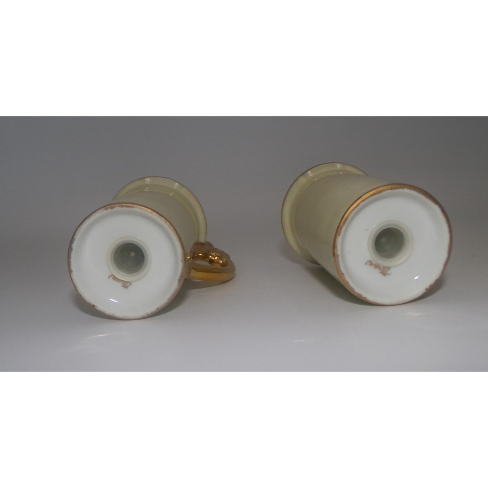 Vintage Lusterware Yellow White Pearlescent Gold Trim Salt & Pepper Shaker Sets - Picture 11 of 13